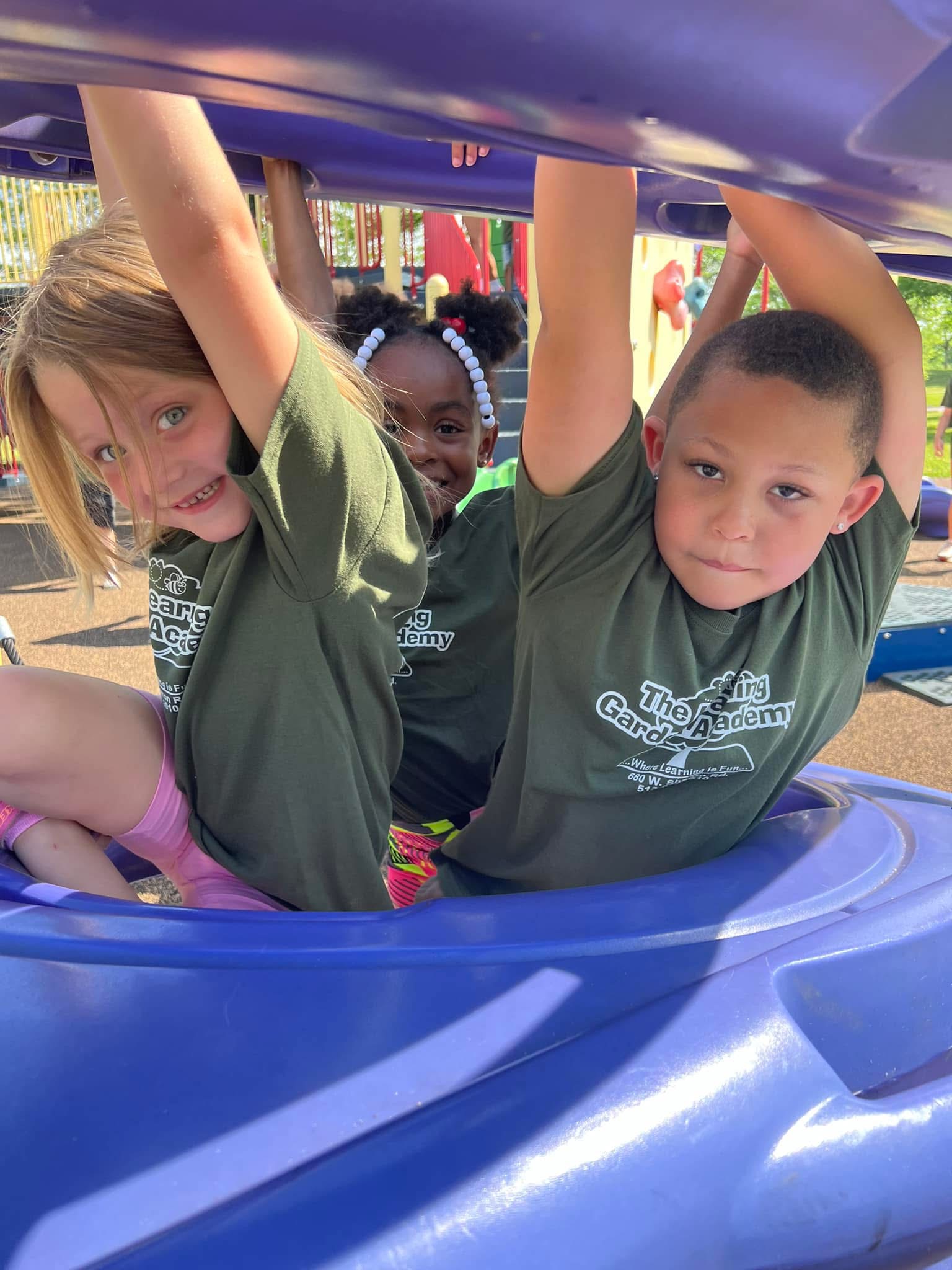 School-age children playing together on the playground